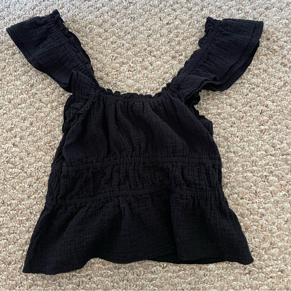 Peplum Flutter Sleeve Blouse - image 4